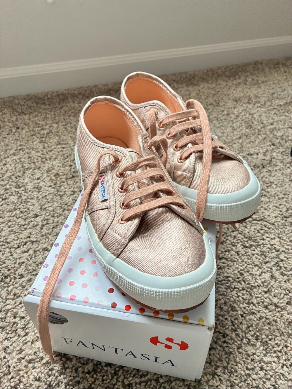 Superga - Italian shoes Metallic Pink Lace-Up Sneakers